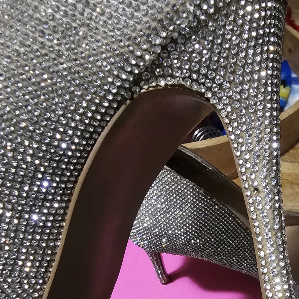 Steve Madden Daisy Crystal Silver Stiletto Heels - Picture 10 of 16